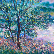 Load image into Gallery viewer, California Don Pedro lake , oak trees and wildflowers -oil painting  40 x 30 x 1.5