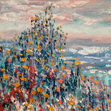 Load image into Gallery viewer, Coastal california and wildflowers   -oil and cold wax