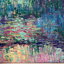 Load image into Gallery viewer, Pines and River -oil and cold wax