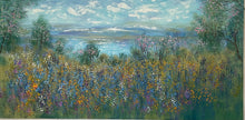 Load image into Gallery viewer, California soringtime neadow pond &amp; wildflowers- oil  -24 x 48 x1