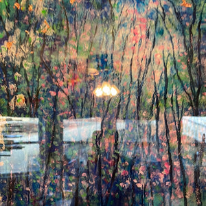 Springtime woodland stream  original  painting 20 x 20 x 1.5