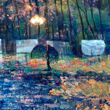 Load image into Gallery viewer, Springtime woodland stream  original  painting 20 x 20 x 1.5