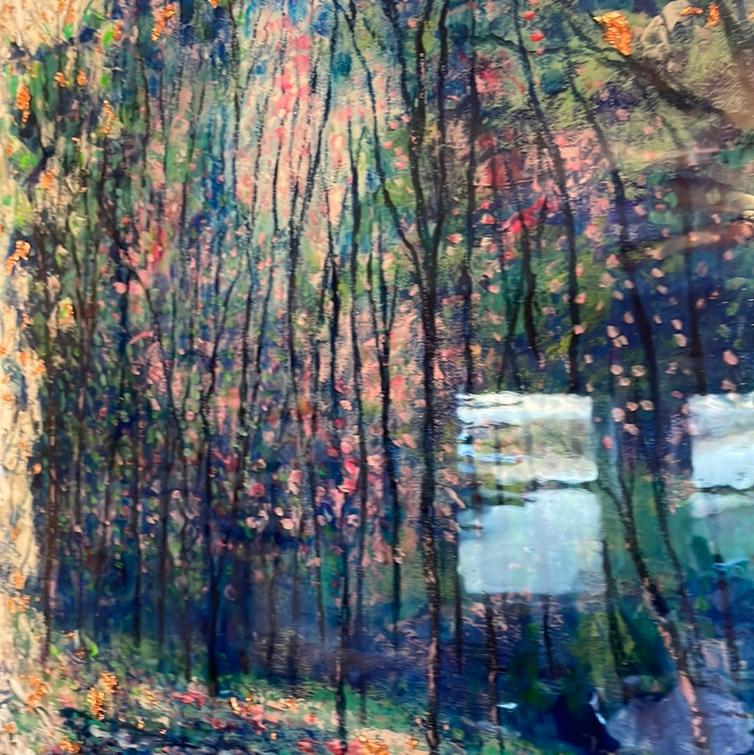 Original painting - Springtime woodland stream