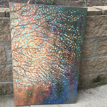 Load image into Gallery viewer, Copper Teal trees 2 abstract impressionistic set - Large original oil painting 2 each of 24x36-total inches 48 x 36 x1