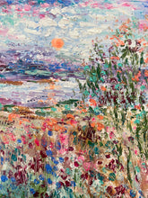 Load image into Gallery viewer, original abstractl oil painting California sunny  spring and wildflowers - free shipping