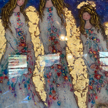 Load image into Gallery viewer, 16x16x1 Limited Edition Angels in Heavens Moonlight Canvas Print with Gold Leaf and Resin
