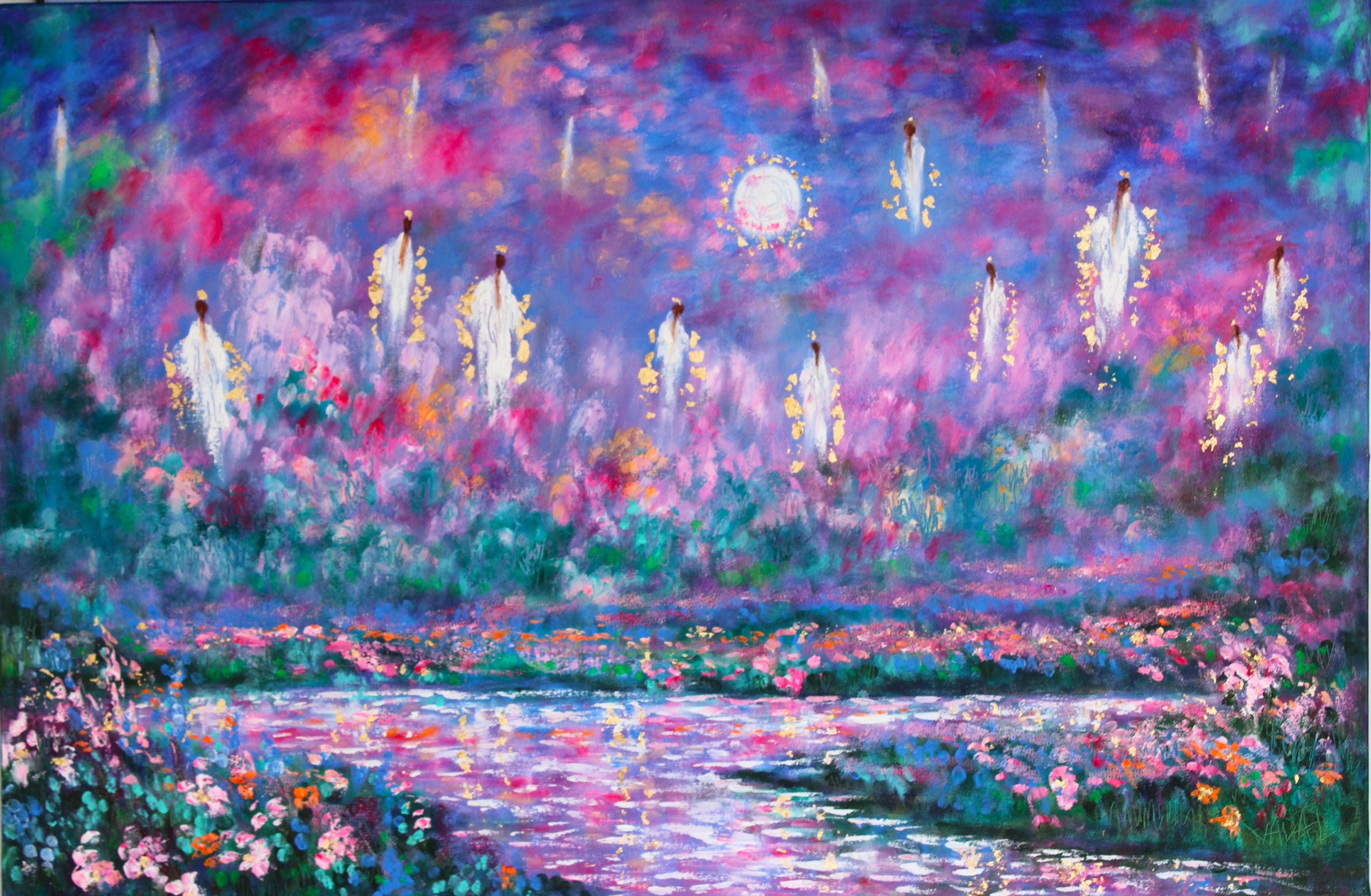 Original painting - Angels of Cherry Blossom Heaven