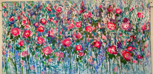 Load image into Gallery viewer, Bright pink with blue wildflowers - 24 x 48 x 1