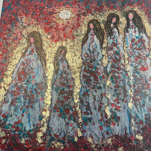 Load image into Gallery viewer, In Stock - 20/ 30- 16 x 16 x1 Angels in heavens sunlight - with gold leaf - resin finish