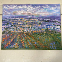 Load image into Gallery viewer, Sonoma -Napa autum fields orange golden grape vines &amp; wildflowers -oil and cold wax