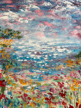 Load image into Gallery viewer, Central coast and wildflowers   -oil and cold wax