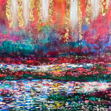 Load image into Gallery viewer, In stock Canvas embellished print -2/15 -Angels in Heavens  Sunlight  among the Lilly Pads -large -embellished canvas print-24 x 36