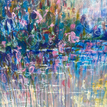 Load image into Gallery viewer, Abstract wildflower stream - 40 x 30 x 1.5 oil and cold wax