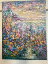 Load image into Gallery viewer, California ocean and flower path - 12 x 16