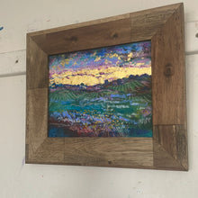 Load image into Gallery viewer, 8x10 Original painting California wine country Acrylic with 24 kt Gold leaf and Framed