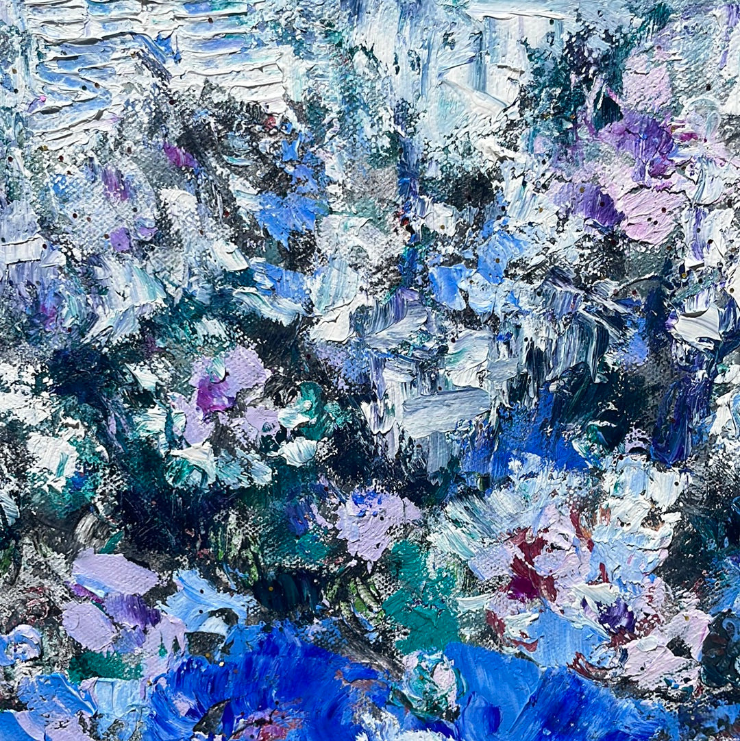 Original Painting - Blue Florals -oil - 18 x 24