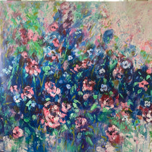 Load image into Gallery viewer, Large Abstract floral- Blueberry bouquet -24 x 48 x1