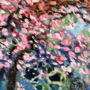 Cherry trees blossoms -8 x 10 on canvas panel