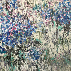 Altered Canvas Print  - Blue wild hydrangeas large