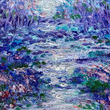 Load image into Gallery viewer, Abstract purple lavender stream &amp; trees  -8 x 10