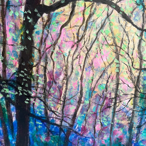 Embellished Canvas Print  -  sunshine thru the trees - large