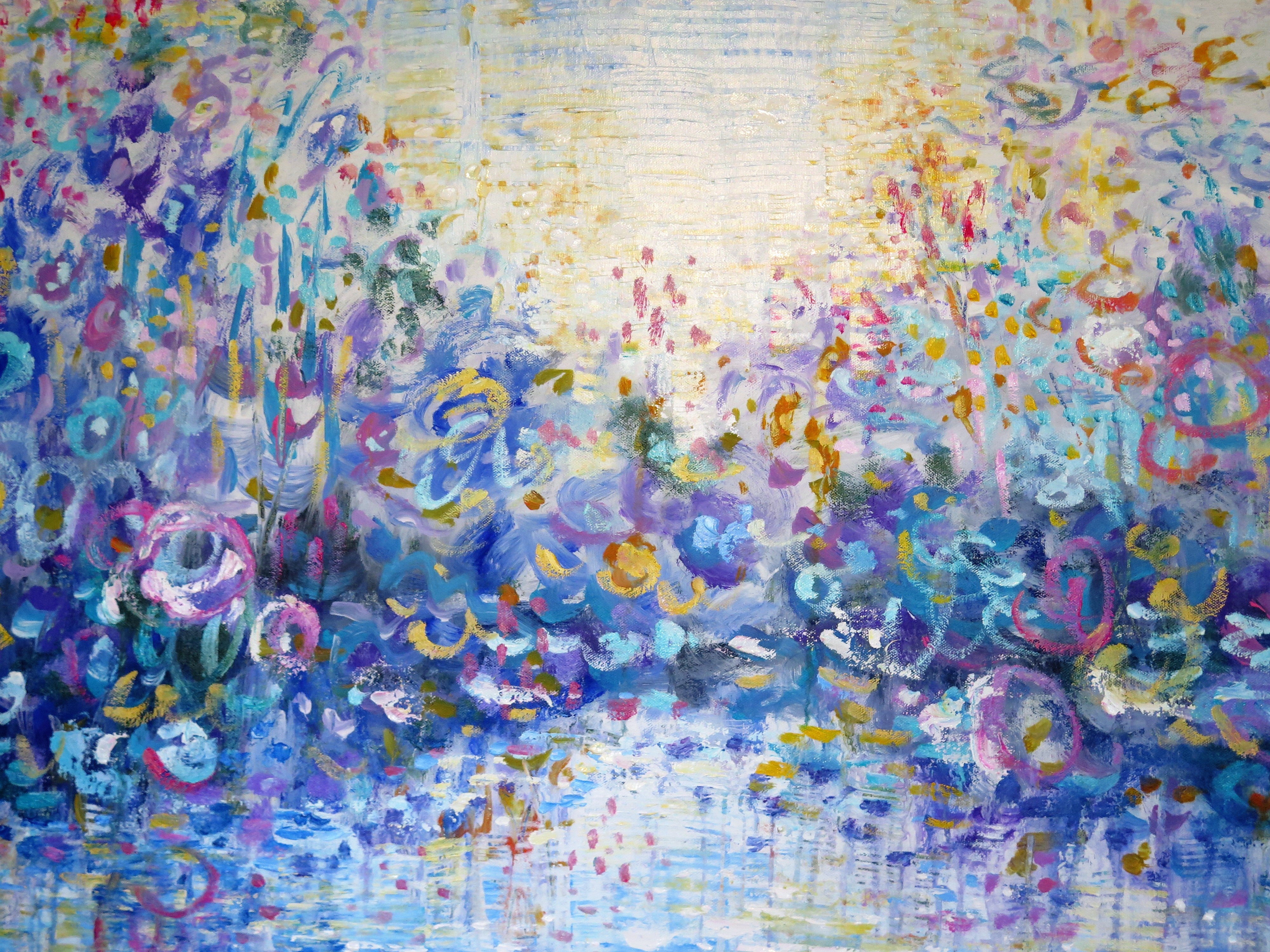 Original painting - Heavens Springtime  48 x 24 -mixed medium -large painting