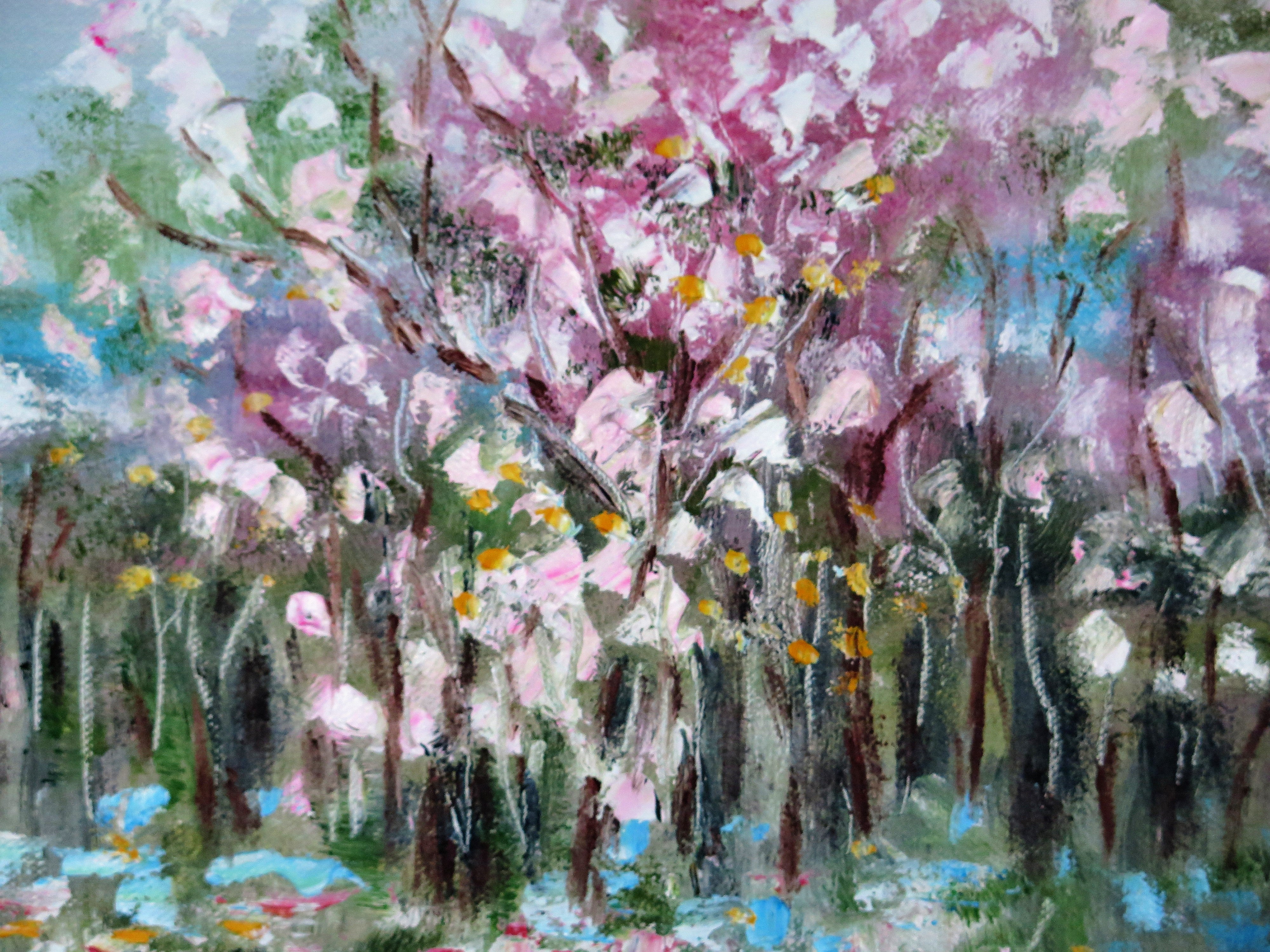 Original painting - Cherry Tree Blossom Path  24 x 20