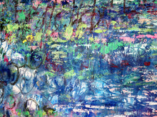 Load image into Gallery viewer, California Sunset Stream- 48 x 24 x 1 - oil and cold wax