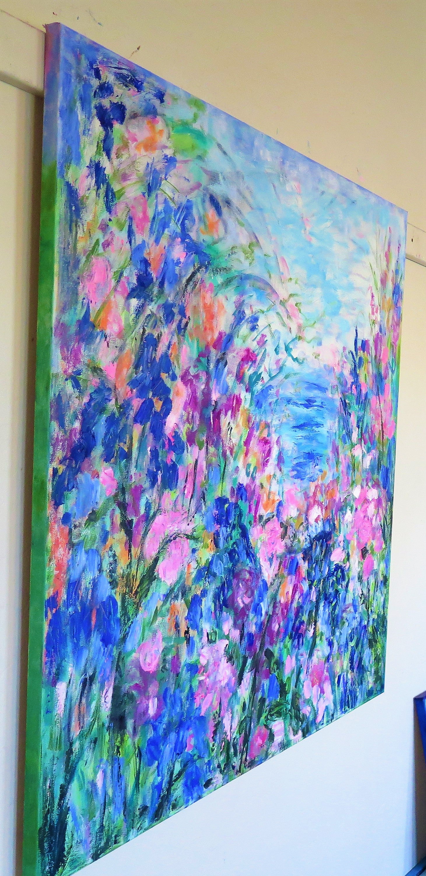 Original painting - Seaside Blossoms-36 x 36 x 1 - oil and cold wax