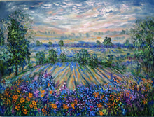 Load image into Gallery viewer, California Rolling hills, oak trees and wildflowers -oil painting  40 x 30 x 1.5