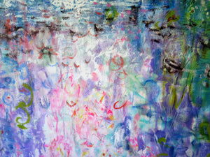 Spring Wildflower pond - Large painting 60 x 48 x 1.5 - oil