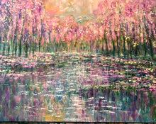 Load image into Gallery viewer, Springtime cherry blossom lake 30 x 40 x 1.5