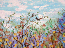 Load image into Gallery viewer, Original oil painting  48 - Large - Autumn Trees , love birds and stream 48 x 24
