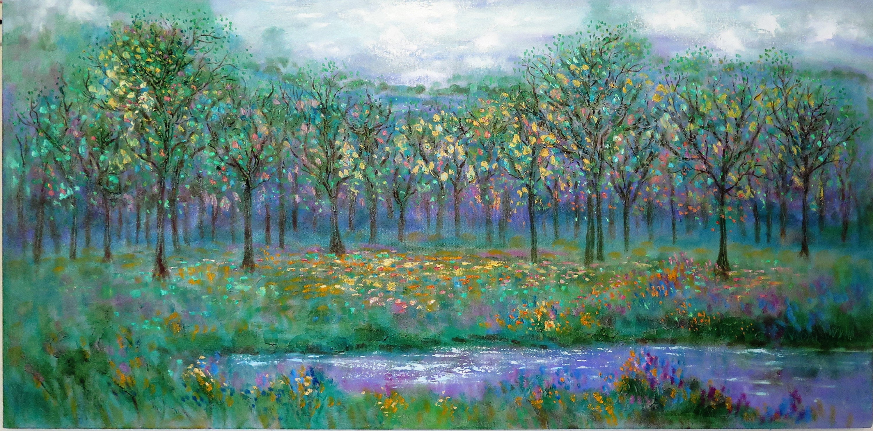 Giclee canvas print - California stream in springtime