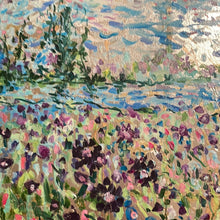 Load image into Gallery viewer, Silver leaf -Wildflower meadow &amp;  stream 16 x 20 x 3/4 - acrylic