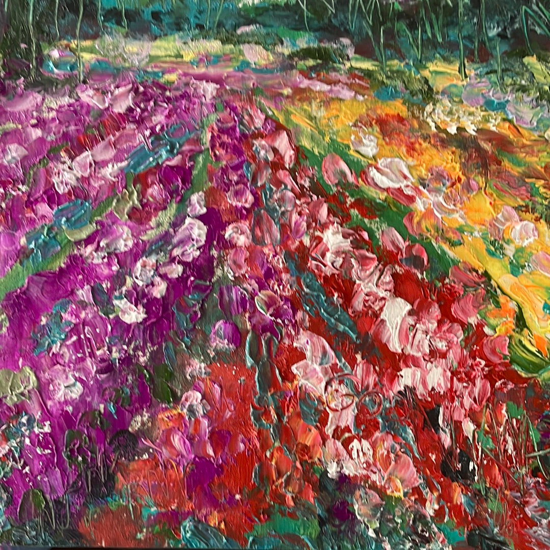 Original painting - Lompoc California , wildflower field