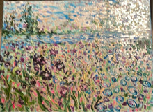 Load image into Gallery viewer, Silver leaf -Wildflower meadow &amp;  stream 16 x 20 x 3/4 - acrylic