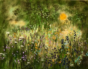 Sunny wild flower meadow 18 x 24