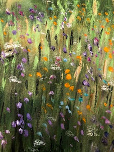 Sunny wild flower meadow 18 x 24